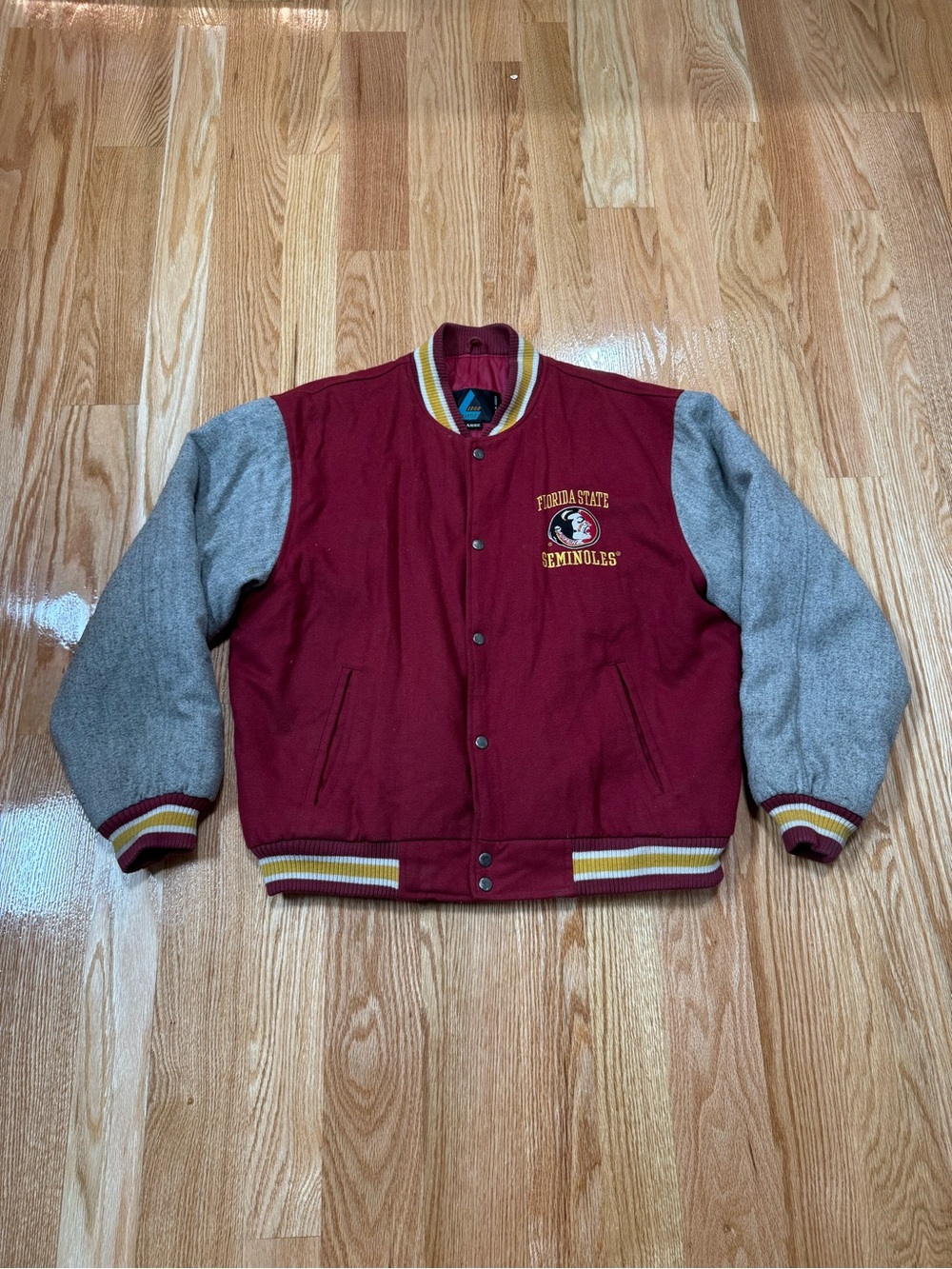 Florida State Seminoles Vintage Varsity Jacket Logo Athletic Sz L Wool